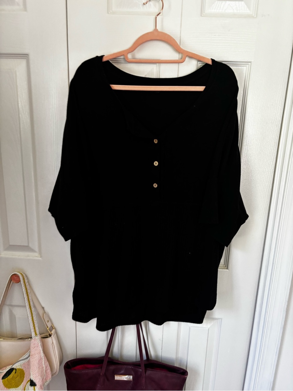 Classic Black Button-Front Short Sleeve Women’s Top